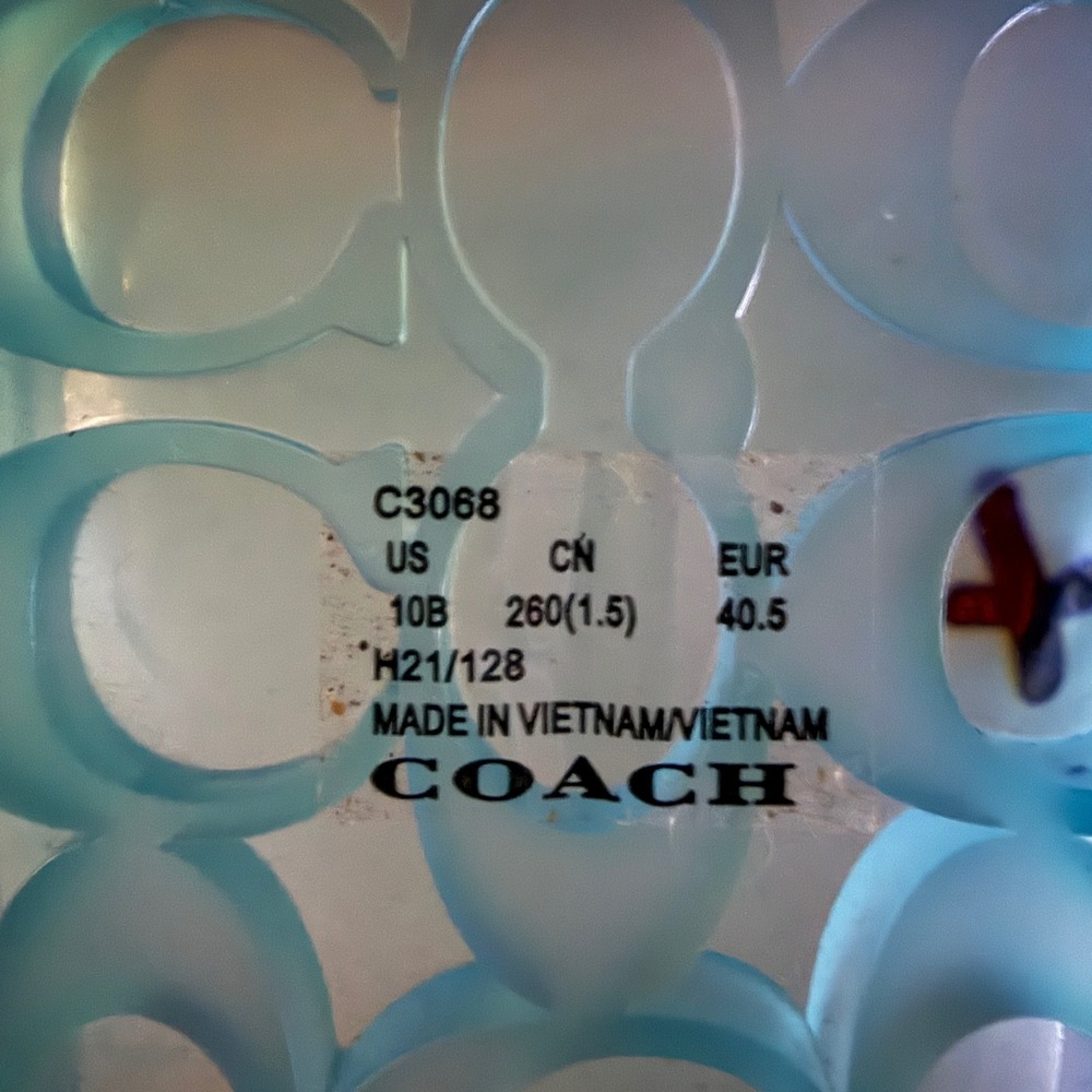 Coach Teal Translucent Logo Slide Sandals - Picture 5 of 5